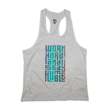 Bluu HMBLE Beyaz Fitness Gym Tank Top Erkek Sporcu Atleti