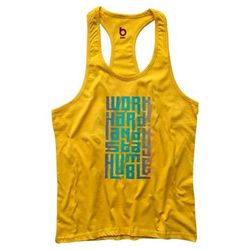 Bluu HMBLE Sarı Fitness Gym Tank Top Erkek Sporcu Atleti