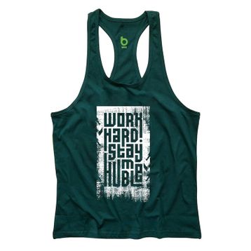 Bluu HMBLW Bordo Beyaz Fitness Gym Tank Top Erkek Sporcu Atleti