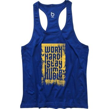 Bluu HMBLW Mavi Sarı Fitness Gym Tank Top Erkek Sporcu Atleti