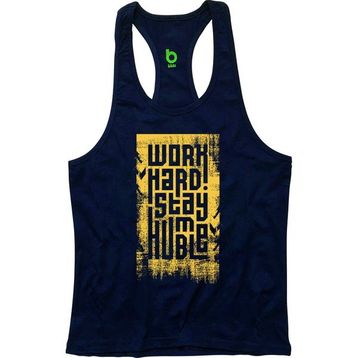 Bluu HMBLW Renkli Fitness Gym Tank Top Erkek Sporcu Atleti