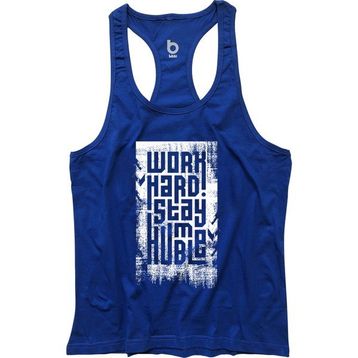 Bluu HMBLW Renkli Fitness Gym Tank Top Erkek Sporcu Atleti