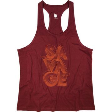 Bluu Savage Bordo Fitness Gym Tank Top Erkek Sporcu Atleti