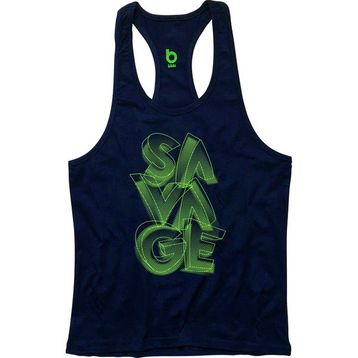 Bluu Savage Karışık Fitness Gym Tank Top Erkek Sporcu Atleti