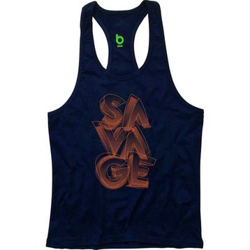 Bluu Savage Koyu Mavi Fitness Gym Tank Top Erkek Sporcu Atleti