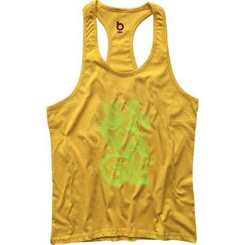 Bluu Savage Sarı Fitness Gym Tank Top Erkek Sporcu Atleti