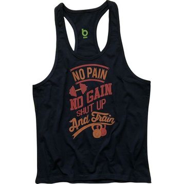 Bluu Train Siyah Fitness Gym Tank Top Erkek Sporcu Atleti