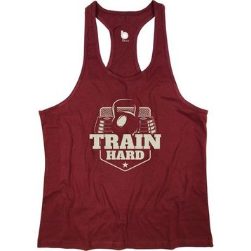Bluu Trainhard Bordo Fitness Gym Tank Top Erkek Sporcu Atleti