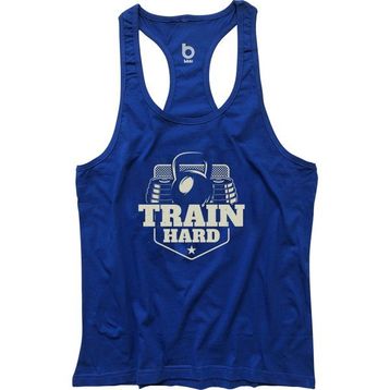 Bluu Trainhard Saks Fitness Gym Tank Top Erkek Sporcu Atleti