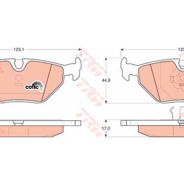 Bmw 3 Serisi E36 Arka Fren Balatası (E36) (09/90-02/98) [WVA 20180] - [ 123,1X44,9X17 MM ]