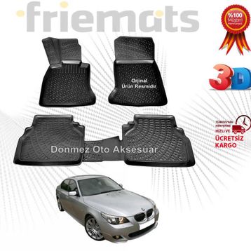 Bmw 5 Serisi E60 2004-2009 Siyah 3D Havuzlu Paspas