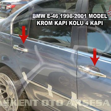 Bmw E46 1998 2001 Paslanmaz Çelik 4 Kapı Krom Kapı Kolu