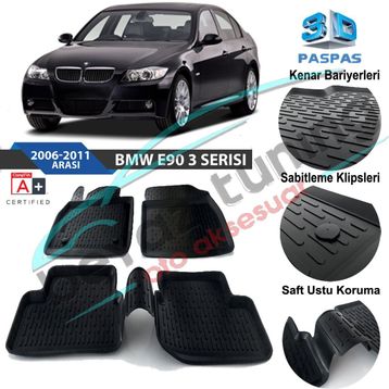 Bmw E90 2005-2012 3D Havuzlu Paspas