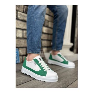 Boa BA0323 Beyaz Yeşil Kalın Tırtıklı Yüksek Taban Erkek Spor Ayakkabı