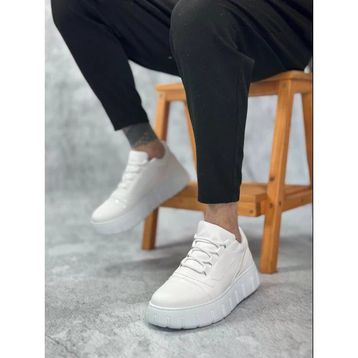 Boa BA0666 Beyaz Yüksek Taban Erkek Günlük Ayakkabı