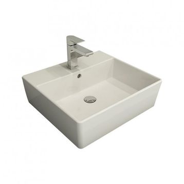Bocchi 1216-062-0126 50 cm Parlak Beyaz Milano Batarya Banklı Çanak Lavabo