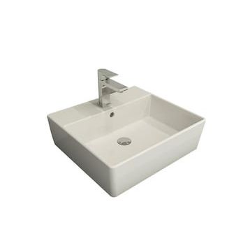 Bocchi 1216-062-0126 50 cm Parlak Beyaz Milano Batarya Banklı Çanak Lavabo