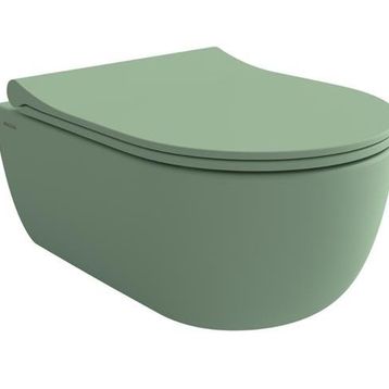Bocchi 1417-033-0128 V Tondo Rimless Kanalsız Kısa Mat Mint Yeşil Asma Klozet