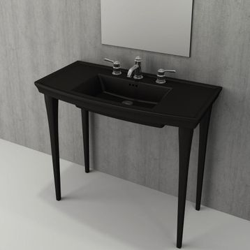 Bocchi Classico Lavita 100 cm Mat Siyah Lavabo