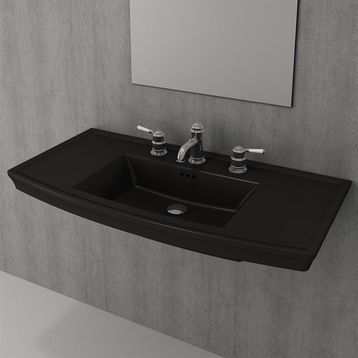Bocchi Classico Lavita 100 cm Mat Siyah Lavabo