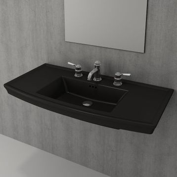 Bocchi Classico Lavita 100 cm Mat Siyah Lavabo