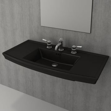 Bocchi Classico Lavita 100 cm Mat Siyah Lavabo