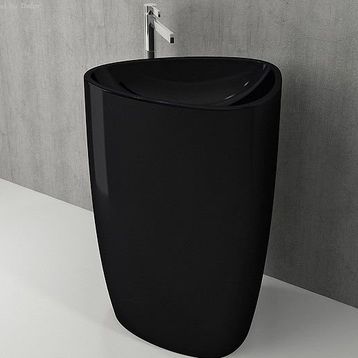 Bocchi Etna Parlak Siyah Monoblok Lavabo