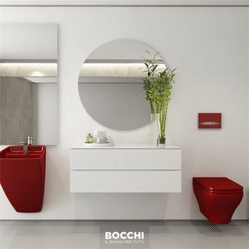 Bocchi Firenze Parlak Kırmızı Asma Monoblok Lavabo