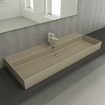 Bocchi Milano 120 cm Mat Kaşmir Etajerli Tezgah Üstü Asma Lavabo