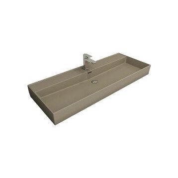 Bocchi Milano 120 cm Mat Kaşmir Etajerli Tezgah Üstü Asma Lavabo