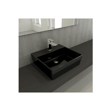 Bocchi Milano 50 cm Çanak Parlak Siyah Lavabo