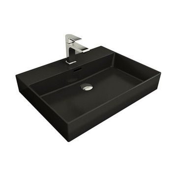 Bocchi Milano 60 cm Çanak Mat Siyah Lavabo