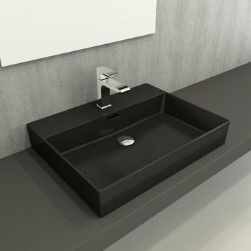 Bocchi Milano 60 cm Çanak Mat Siyah Lavabo
