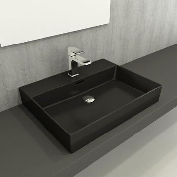 Bocchi Milano 60 cm Çanak Mat Siyah Lavabo