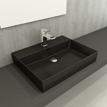 Bocchi Milano 60 cm Çanak Mat Siyah Lavabo