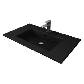 Bocchi Milano Etajerli 100 cm Mat Siyah Lavabo