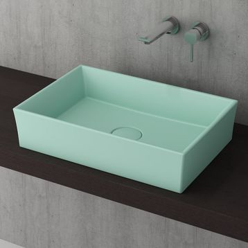 Bocchi Scala 55 cm Tezgahaltı Mat Mint Yeşil Lavabo