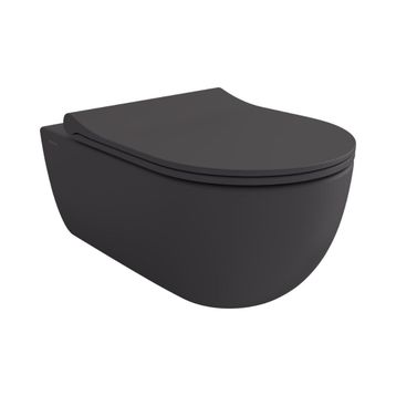 Bocchi V-Tondo Rimless Mat Antrasit Gizli Taharet Girişli Asma Klozet
