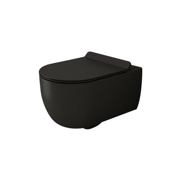Bocchi V-Tondo Rimless Mat Siyah Gizli Taharet Girişli Asma Klozet