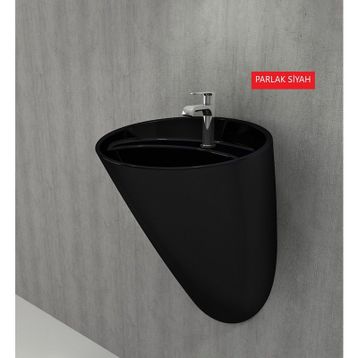 Bocchi Venezia Parlak Siyah Asma Monoblok Lavabo