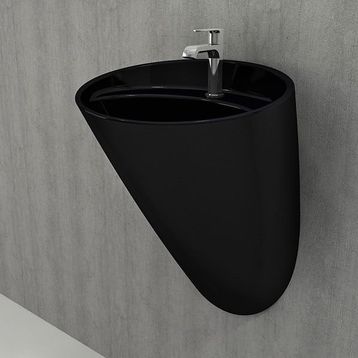 Bocchi Venezia Parlak Siyah Asma Monoblok Lavabo
