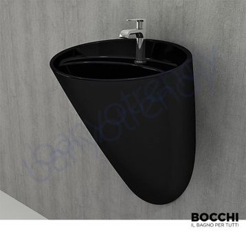Bocchi Venezia Parlak Siyah Asma Monoblok Lavabo