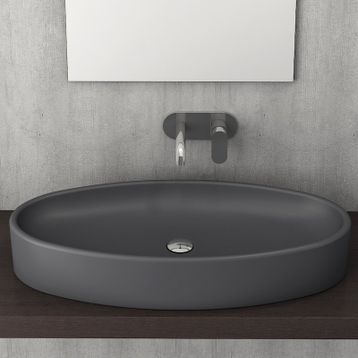 Bocchi Vessel Elips Çanak 85 cm Mat Antrasit Lavabo