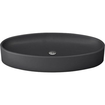 Bocchi Vessel Elips Çanak 85 cm Mat Antrasit Lavabo
