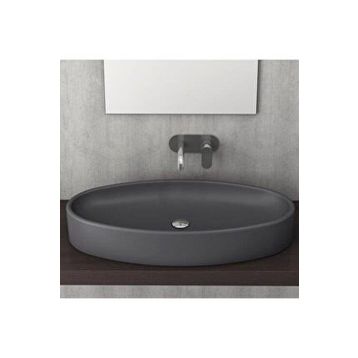 Bocchi Vessel Elips Çanak 85 cm Mat Antrasit Lavabo