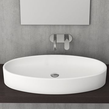 Bocchi Vessel Elips Çanak 85 cm Mat Beyaz Lavabo