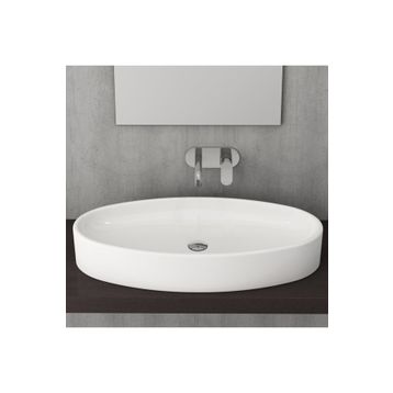Bocchi Vessel Elips Çanak 85 cm Parlak Beyaz Lavabo