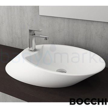Bocchi Vessel Milano 56 cm Mat Beyaz Çanak Lavabo