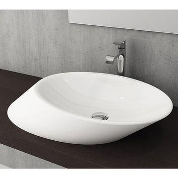 Bocchi Vessel Yatay Çanak 72 cm Parlak Beyaz Lavabo