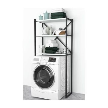 Bofigo 3 Raflı Beyaz Banyo Çamaşır Makinası Üstü Düzenleyici Metal Raf